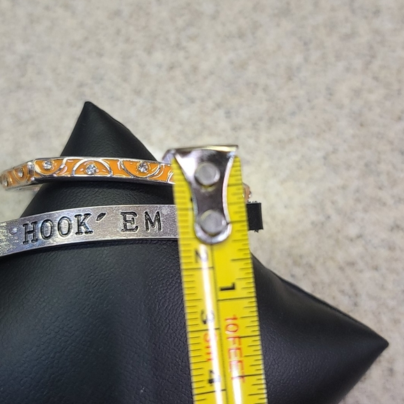 "HOOK" EM 2 Bracelets. 1 Orange/ 1 Leather - Picture 4 of 7